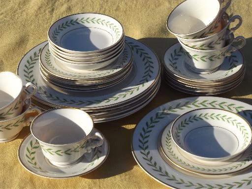 photo of Greenwood laurel vintage Old Ivory Syracuse china breakfast set for six #1