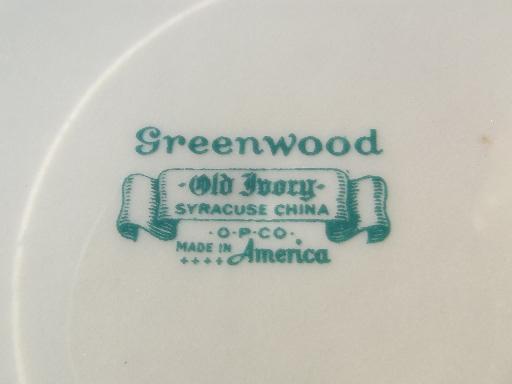 photo of Greenwood laurel vintage Old Ivory Syracuse china breakfast set for six #7