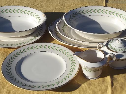 photo of Greenwood laurel vintage Old Ivory Syracuse china oval bowls and platters #1