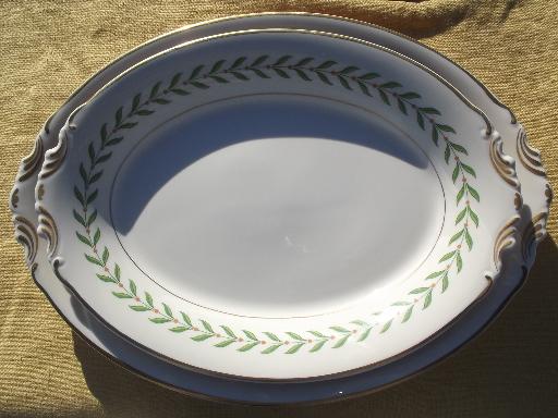 photo of Greenwood laurel vintage Old Ivory Syracuse china oval bowls and platters #2