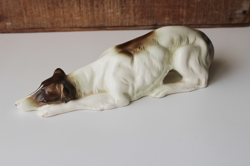 photo of Greyhound or whippet, 1920s 30s vintage large ceramic dog figurine marked Germany #2