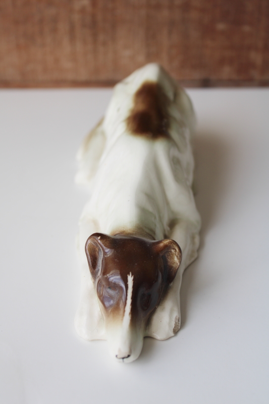 photo of Greyhound or whippet, 1920s 30s vintage large ceramic dog figurine marked Germany #6