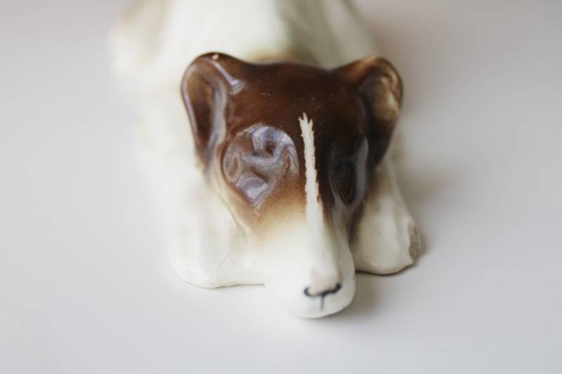 photo of Greyhound or whippet, 1920s 30s vintage large ceramic dog figurine marked Germany #7