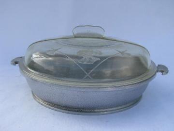 catalog photo of Guardian Service vintage cast aluminum 12'' chicken fryer pan w/ glass lid