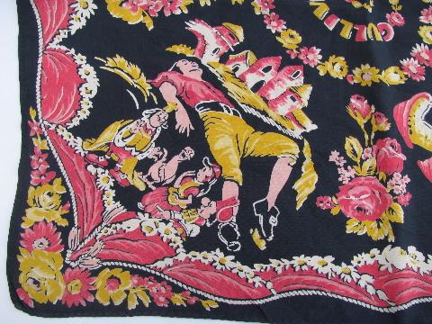 photo of Gulliver's Travels, vintage cartoon print child's rayon scarf #4