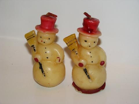 photo of Gurley / Tavern vintage figural candles lot Christmas trees and snowmen #6