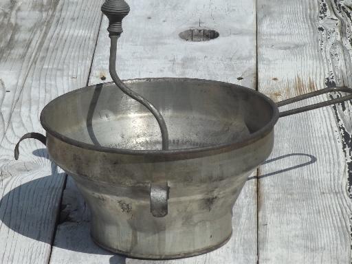 photo of HUGE gallon sized commercial kitchen strainer, vintage Foley food mill #1