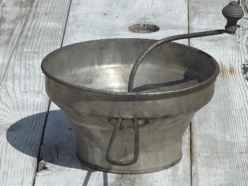 photo of HUGE gallon sized commercial kitchen strainer, vintage Foley food mill #4