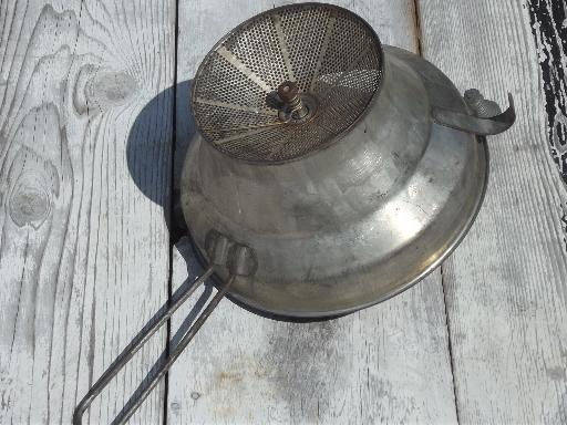 photo of HUGE gallon sized commercial kitchen strainer, vintage Foley food mill #5