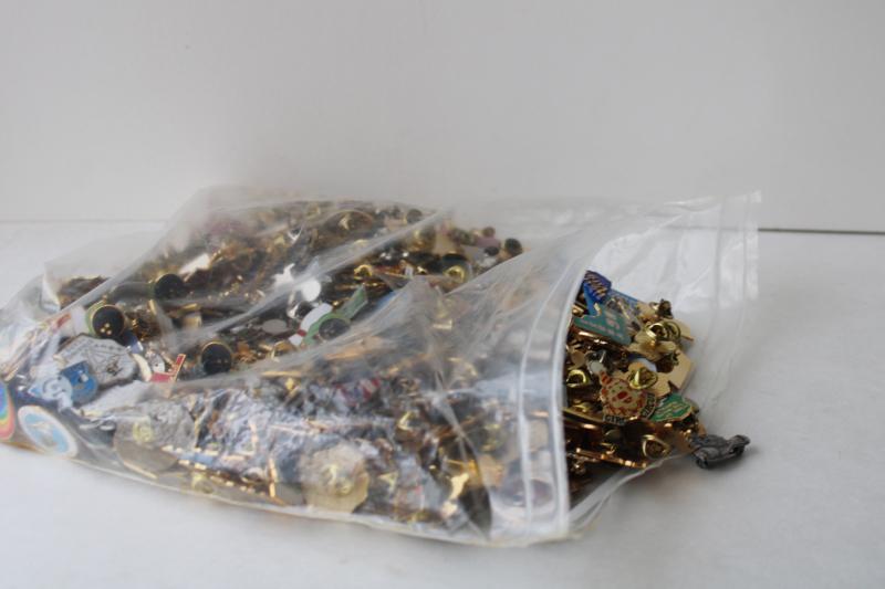 photo of HUGE lot vintage enameled metal pins, WBA women's bowling regional club pins  #1