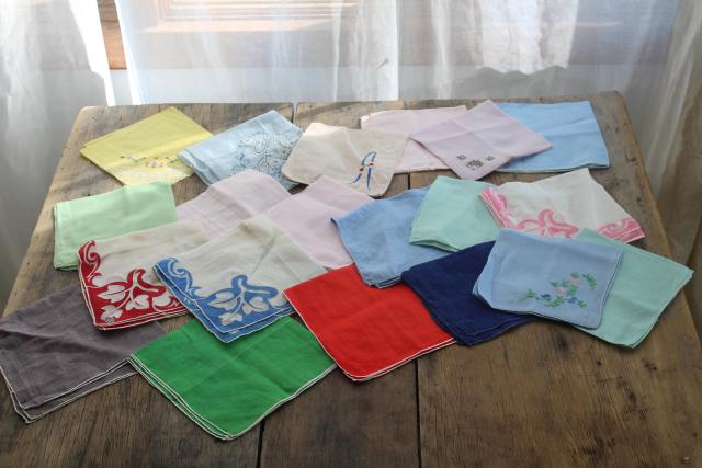 photo of HUGE lot vintage hankies, 200+ Swiss embroidery handkerchiefs for upcycled party decor projects #7