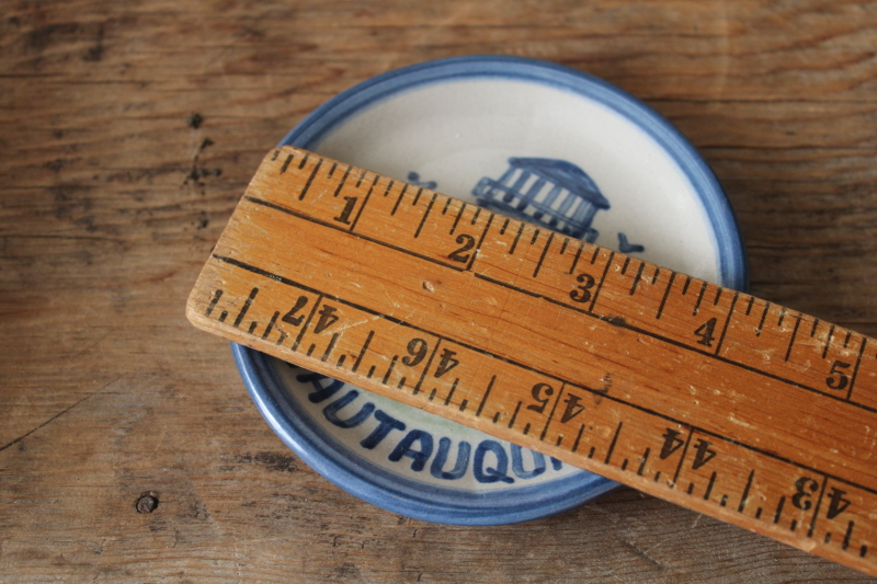 photo of Hadley hand painted Louisville pottery, mini plate vintage souvenir Chautauqua Lake lighthouse  #3