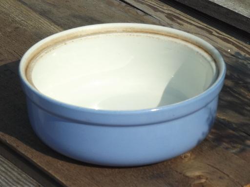 photo of Hall rose pottery blue, unmarked ironstone casserole dish only, no lid #1