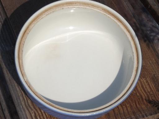 photo of Hall rose pottery blue, unmarked ironstone casserole dish only, no lid #2