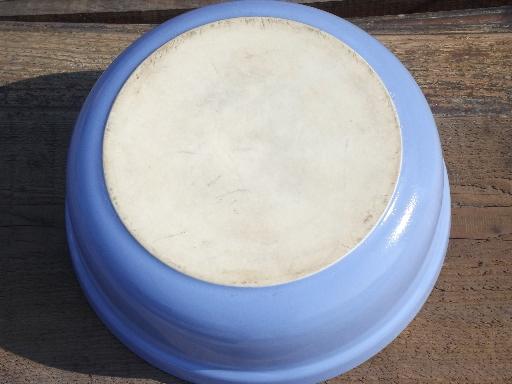 photo of Hall rose pottery blue, unmarked ironstone casserole dish only, no lid #3