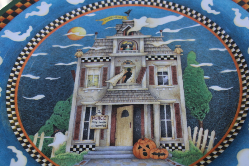 photo of Halloween haunted house big round tray or serving plate, Sakura Evolution melamine #2