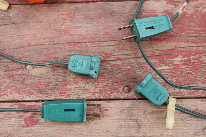 photo of Halloween tiki lights, large blow mold jack o lantern pumpkins C7 light bulbs vintage light up decor  #3