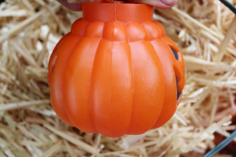 photo of Halloween tiki lights, large blow mold jack o lantern pumpkins C7 light bulbs vintage light up decor  #10