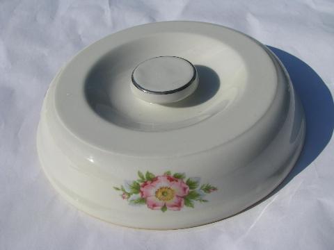 photo of Hall's Superior Hall china lid or casserole cover, royal rose on white #1