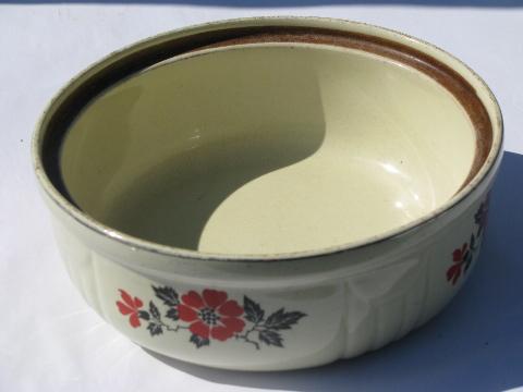 photo of Hall's red poppy, vintage Hall oven proof pottery souffle, casserole baking dish #5