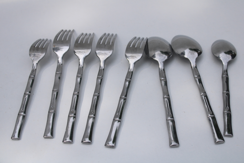 photo of Hampton Silversmiths modern stainless flatware, bamboo pattern Hampton Forge forks, knives, spoons #5