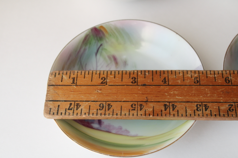 photo of Hand Painted Nippon 1930s vintage china set, tree & lake landscape scene dishes & large bowl  #9