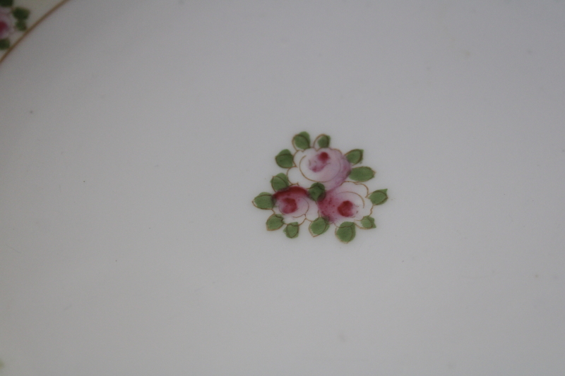 photo of Hand Painted Nippon antique china cake plate, small serving tray w/ tiny handles #3