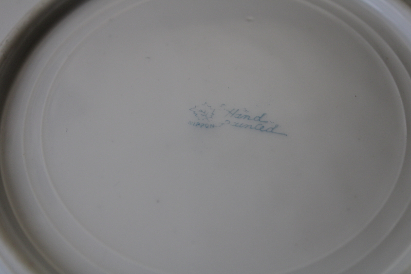 photo of Hand Painted Nippon antique china cake plate, small serving tray w/ tiny handles #5