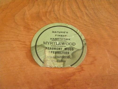 photo of Hand turned Myrtlewood bowl from Marshfield, Oregon, vintage treenware #3