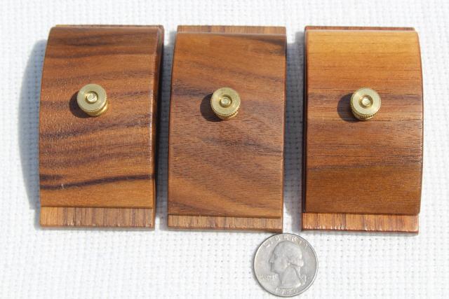 photo of Hang Ups set of six walnut wood wooden clamp quilt hangers #9