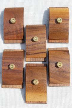 catalog photo of Hang Ups set of six walnut wood wooden clamp quilt hangers