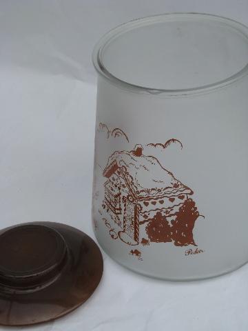 photo of Hansel and Gretel vintage kitchen glass cookie jar canister #3