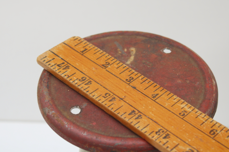 photo of Hanson utility scale w/ worn old chippy paint red and white, vintage farmhouse kitchen decor #3