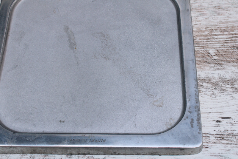photo of Happy Day Griddle Grill, vintage cast aluminum pan double sided square w/ smooth griddle, ridged grill  #7
