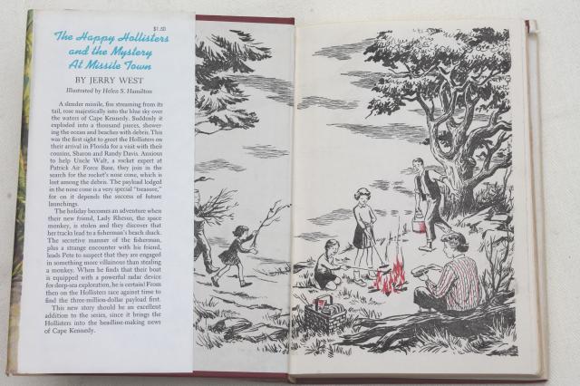 photo of Happy Hollisters 60s vintage children's mystery series books, Missile Town, Haunted House #4
