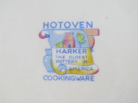 photo of Harker HotOven, vintage oven proof pottery teapot, petit point flowers #2