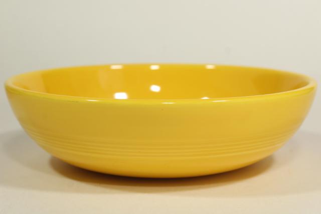 photo of Harlequin Homer Laughlin bright yellow salad bowl, mid-century mod vintage #1