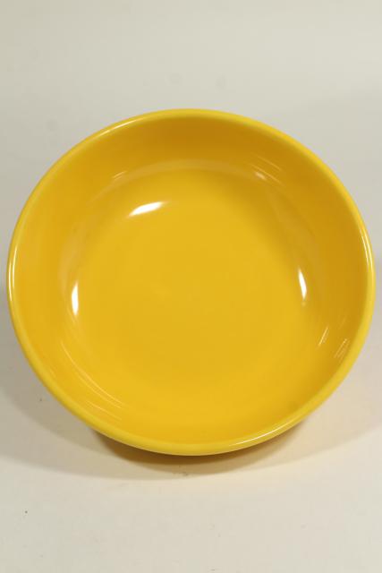 photo of Harlequin Homer Laughlin bright yellow salad bowl, mid-century mod vintage #2