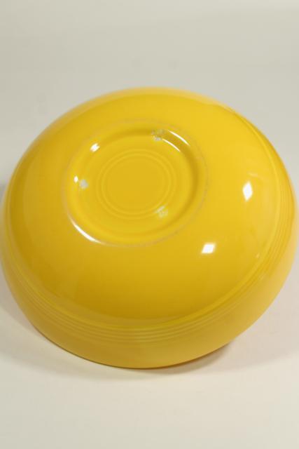 photo of Harlequin Homer Laughlin bright yellow salad bowl, mid-century mod vintage #4