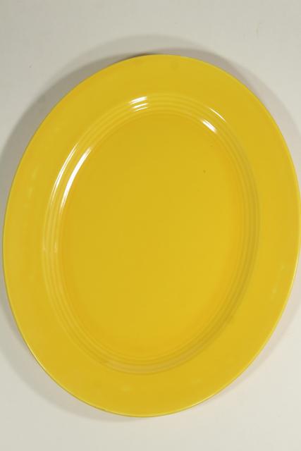 photo of Harlequin Homer Laughlin china, mid-century mod serving platter in yellow #1