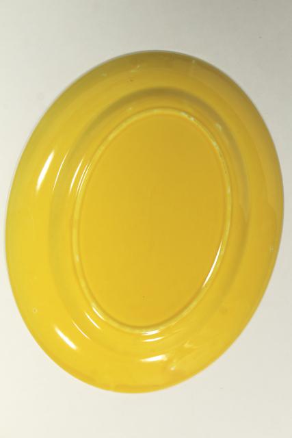 photo of Harlequin Homer Laughlin china, mid-century mod serving platter in yellow #3