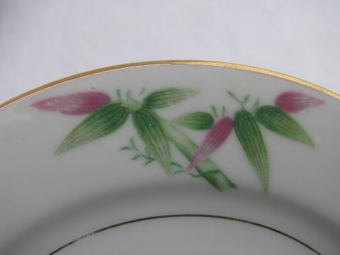 photo of Harmony House Mandarin bamboo china, vintage Japan, small plates #3