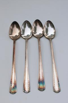 catalog photo of Harvest or Camelot pattern American Silver iced tea long handled spoons, 1960s vintage International silver