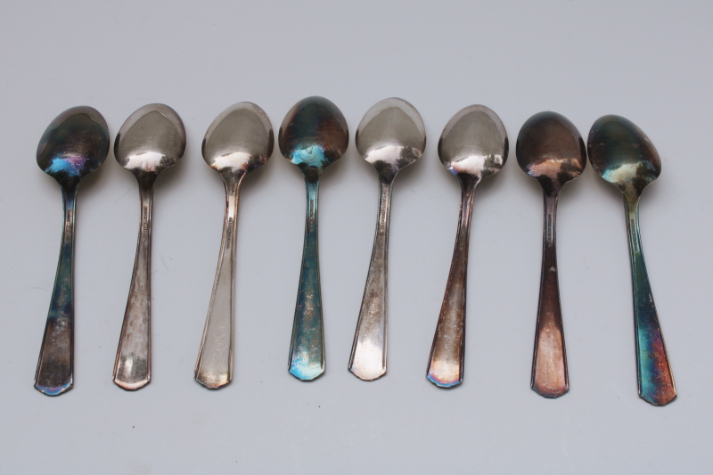 photo of Harvest or Camelot pattern American Silver spoons set of 8 teaspoons, 1960s vintage International silver #3