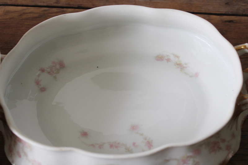 photo of Haviland Limoges France china early 1900s antique vintage serving dish, large covered bowl #4