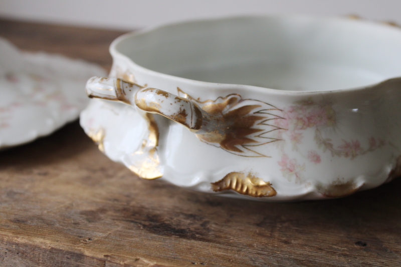 photo of Haviland Limoges France china early 1900s antique vintage serving dish, large covered bowl #6