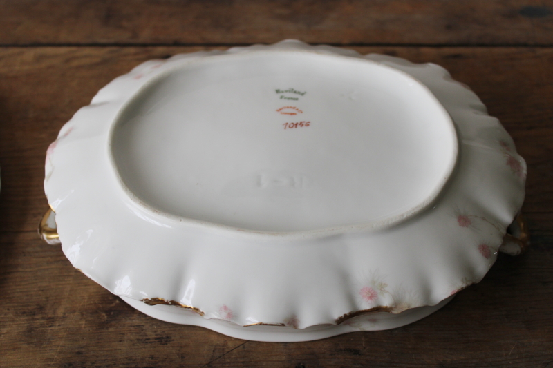 photo of Haviland Limoges France china early 1900s antique vintage serving dish, large covered bowl #7