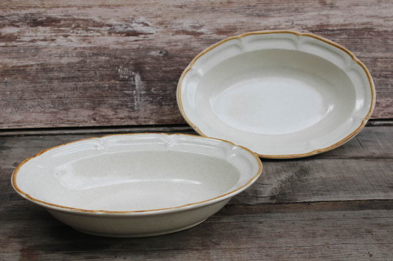 photo of Hearthside Baroque stoneware serving bowls, oval vegetable bowl set vintage Japan  #1