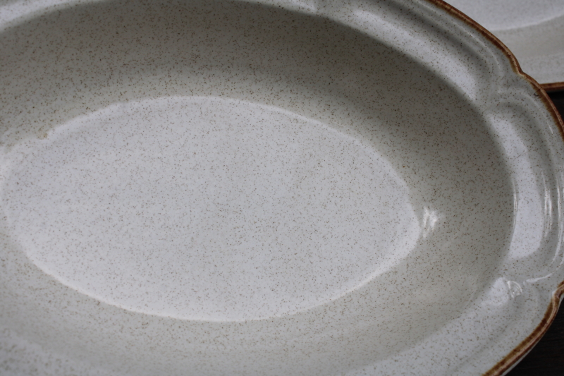photo of Hearthside Baroque stoneware serving bowls, oval vegetable bowl set vintage Japan #2