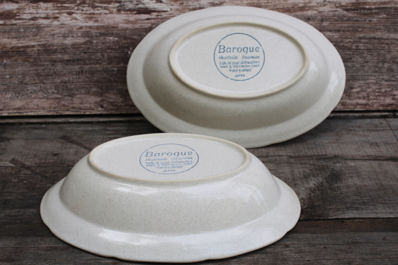 photo of Hearthside Baroque stoneware serving bowls, oval vegetable bowl set vintage Japan #3